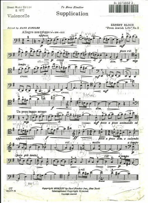 Complete score, cello part