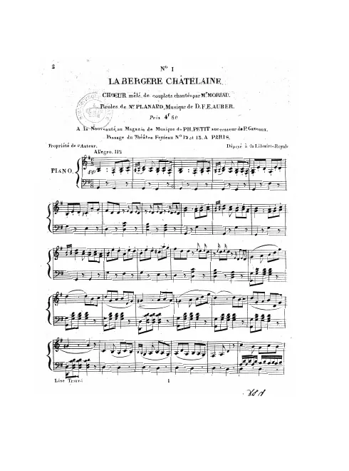 No.1, Chœur mêlé de couplets: "Amis, allons à l'ouvrage" (Act I, No.1)
