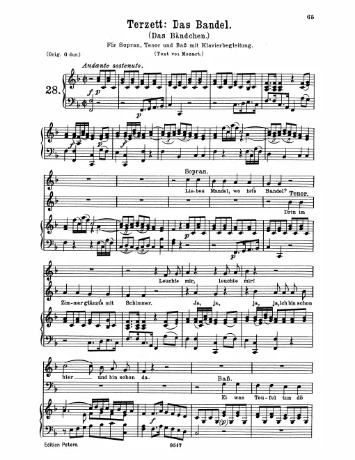 Complete Score (lower key, )