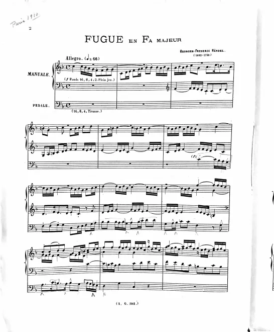 1. Fugue in , HWV 427