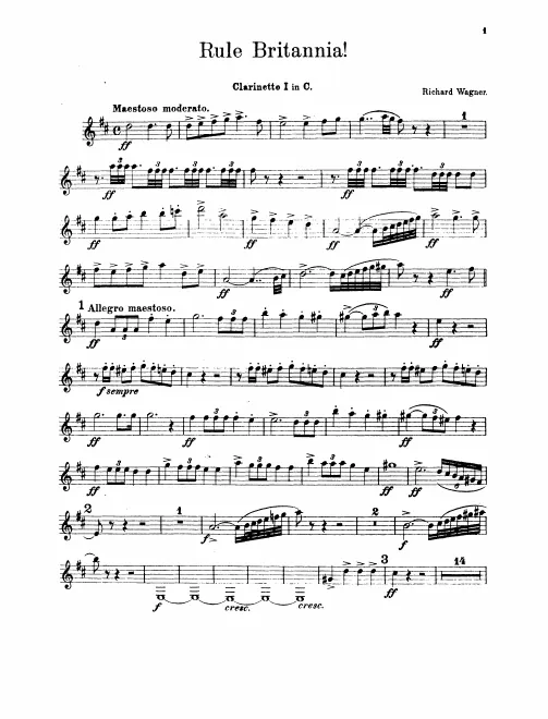 Clarinet 1, 2, (C) Clarinet (F)