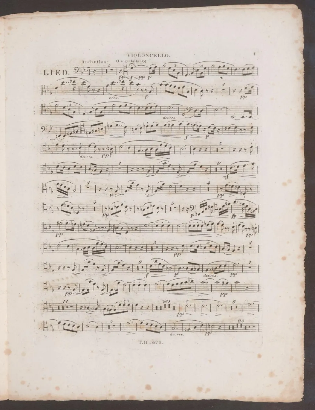 Cello (alternative to Clarinet)