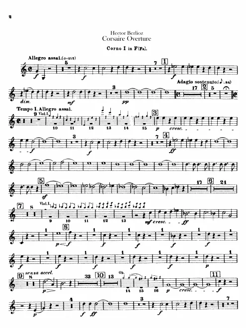Horn 1, 2 (in F), 3, 4 (in C)