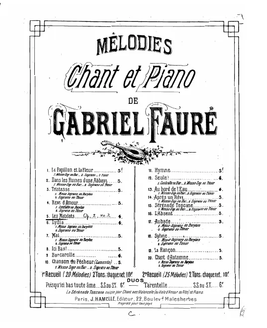 Complete Score (original key for medium/low voice, )