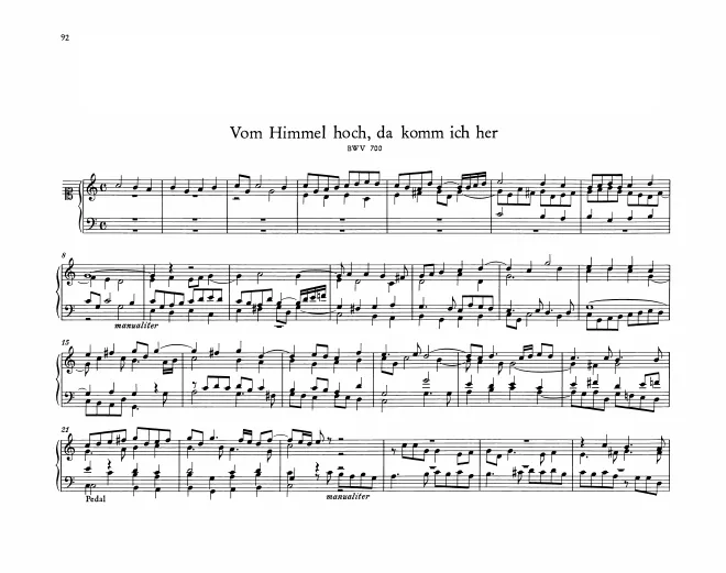 Vom Himmel hoch, da komm ich her, BWV 700