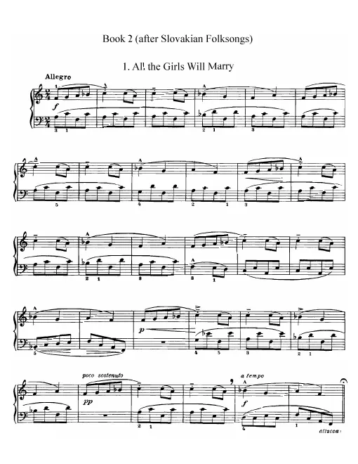 Book 2 (Based on Slovak Folksongs)