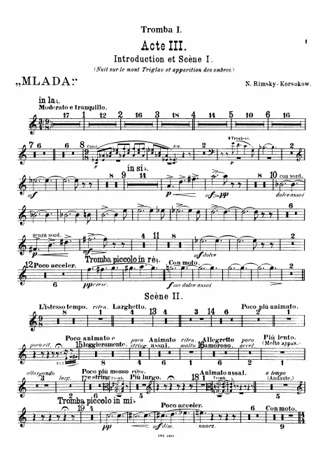 Trumpet 1 (A/B/D/E), 2 (A/B), 3 (contralto E/F)