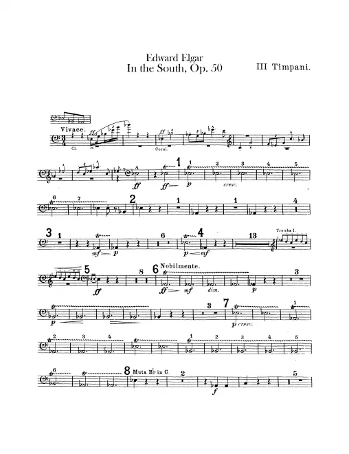 Timpani, Snare Drum/Triangle/Glockenspiel, Bass Drum/Cymbals