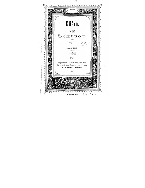 M.P. Belaieff · Leipzig · 1904 · Plate 2528