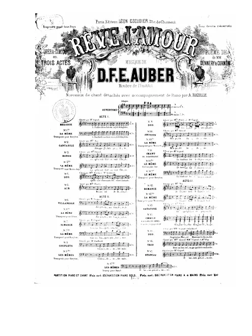No.8, Couplets: "Ces traits si doux, si fins" (Act II, No.8)