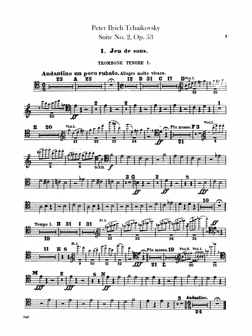 Trombone 1, 2, 3 (tenor, bass clefs), Tuba