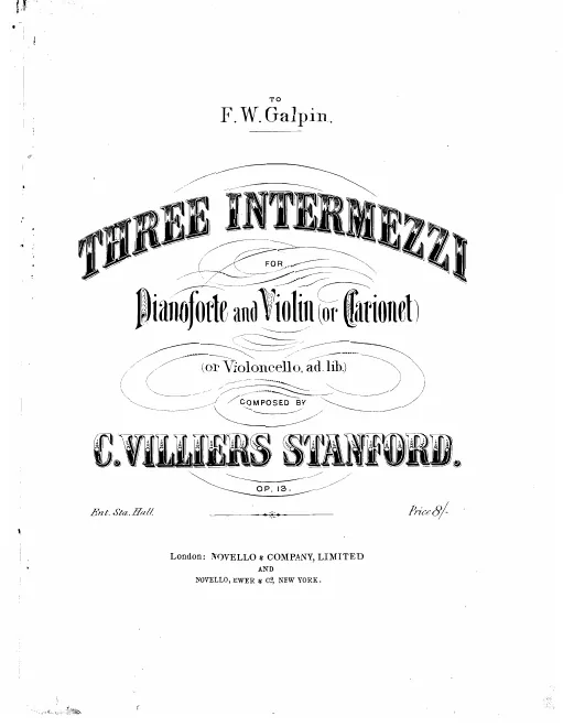 Score and Solo Part (Versions for Violin, Clarinet and Violoncello)