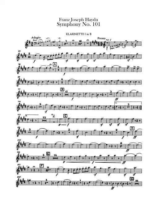 Clarinet 1, 2 (A, transposed B)