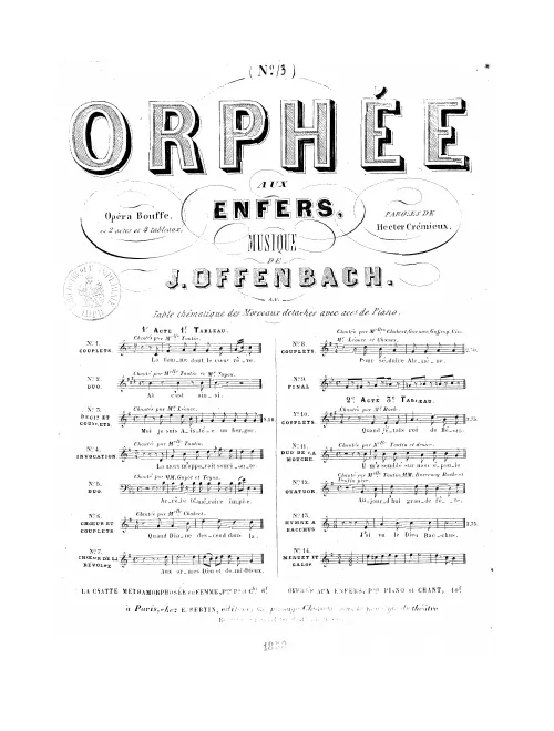 No.13, Hymne à Bacchus (Act II, No.14 bis ), A major