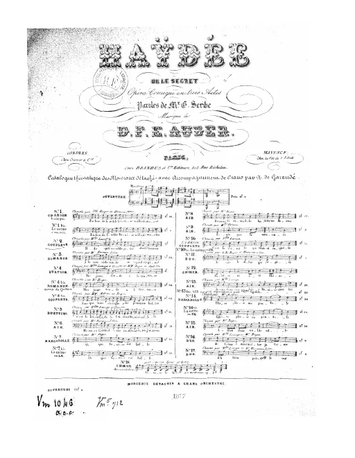 No.2, Couplets: "Il dit qu'à sa noble patrie" (Act I, No.2)