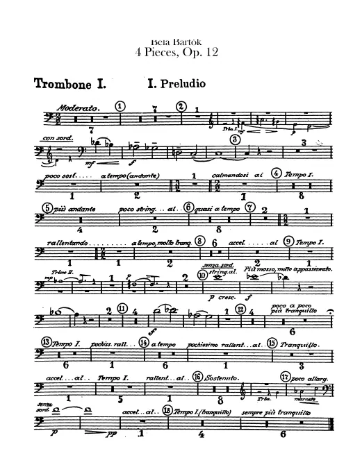 Trombone 1, 2, 3, 4, Tuba