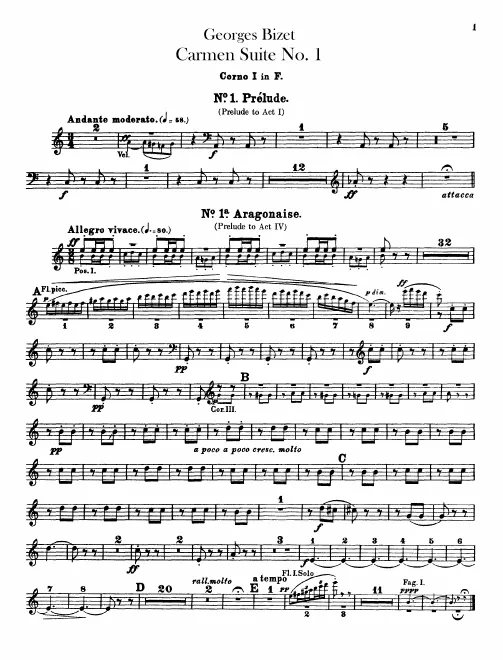 Horn 1, 2, 3, 4 (F)