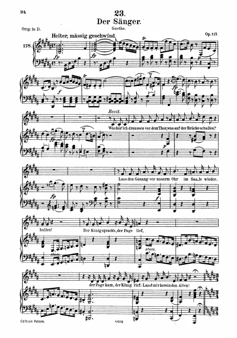 Complete Score (Medium Voice, transposed to )