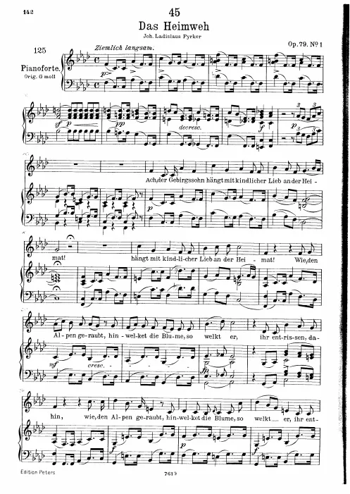 Complete Score (Low voice, transposed to )