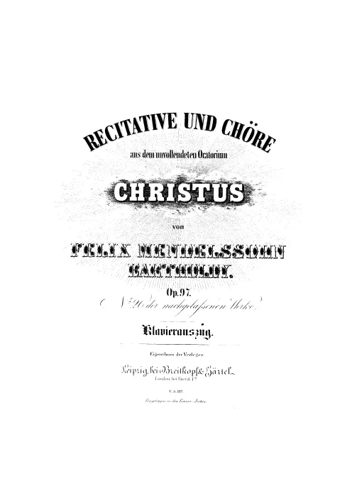 Complete Vocal Score (corresponds to the full score ed. Rietz)