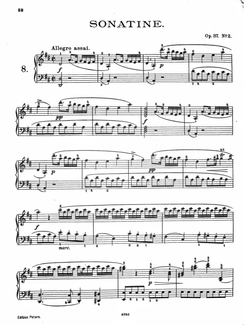 Piano Sonata in D Major, Op. 4 No. 1 (complete score)