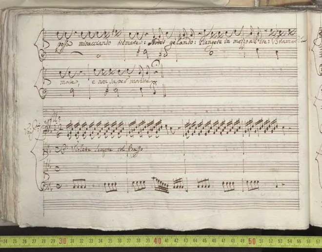 Act II, Sc.15. Aria di Licida: "Gemo in un punto..." (autograph manuscript)