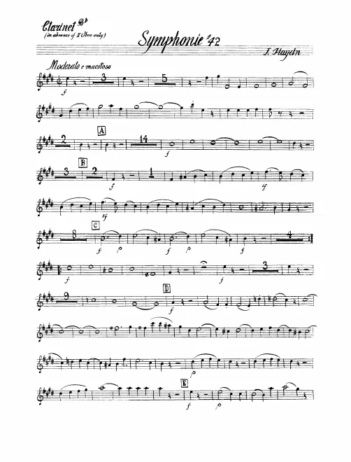 Clarinet (B, alternate to Oboe 2)