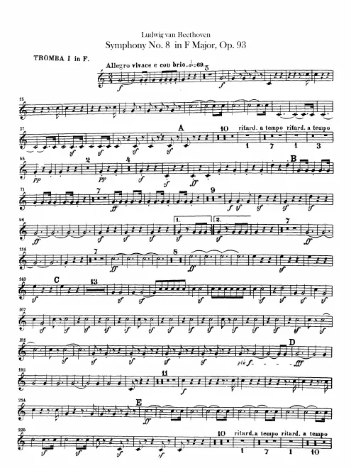 Trumpet 1, 2 (F) plus transposed B for 2nd