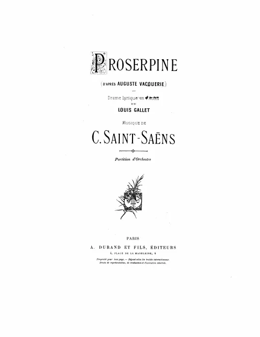 Cover, Index, Nomenclature des Instruments, Act I