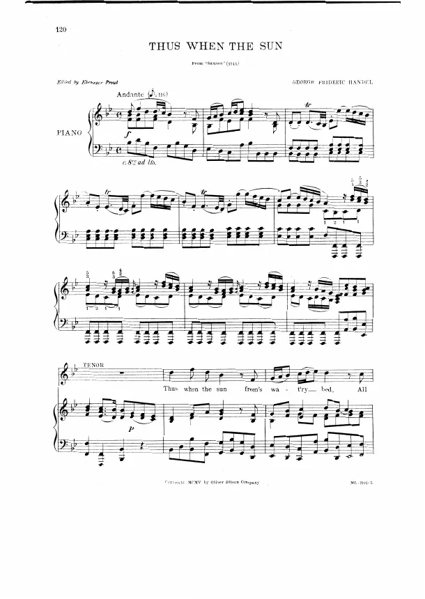 Aria: Thus when the sun (Tenor)
