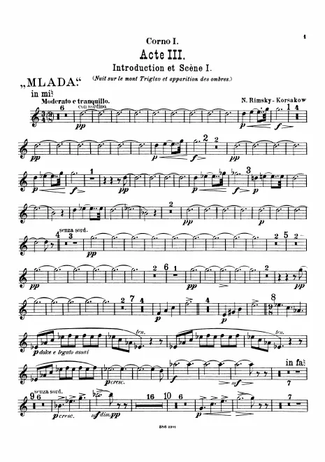 Horn 1 (E/F/A/A), 2, 3, 4, 5, 6 (E/F)