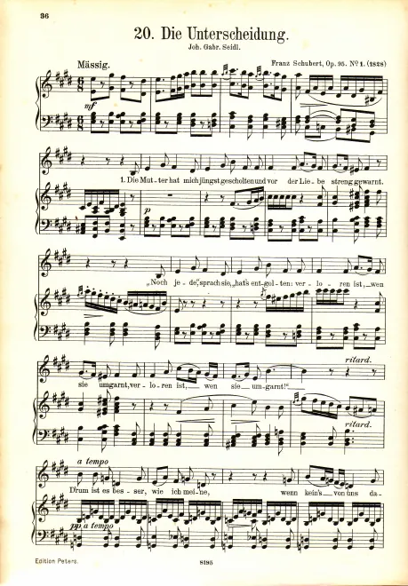 Complete Score (transposed to for low voice)