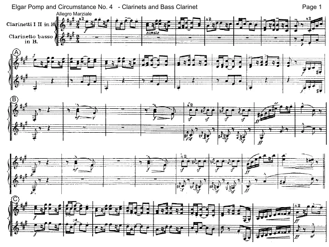 Clarinet 1, 2/Bass Clarinet (B)