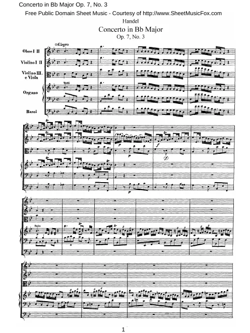 Concerto No.3 in , HWV 308