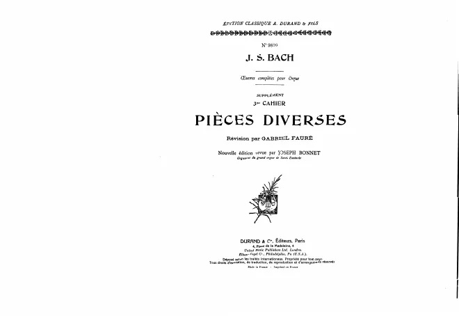 Pièces diverses