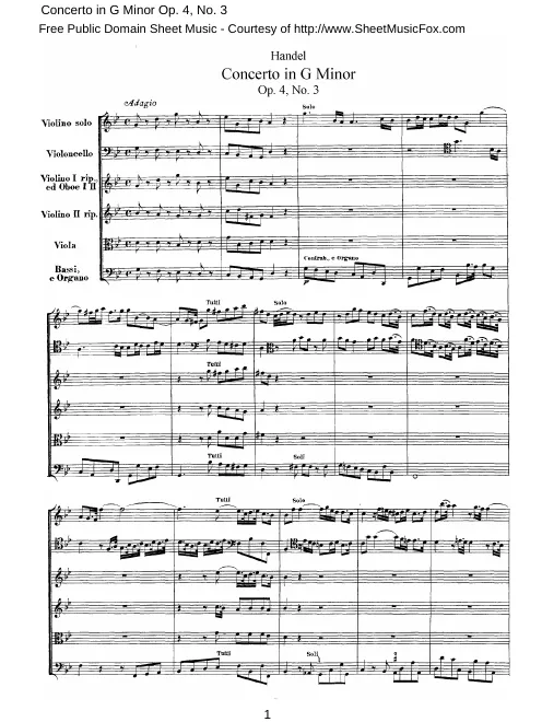 Concerto No.3 in G minor, HWV 291