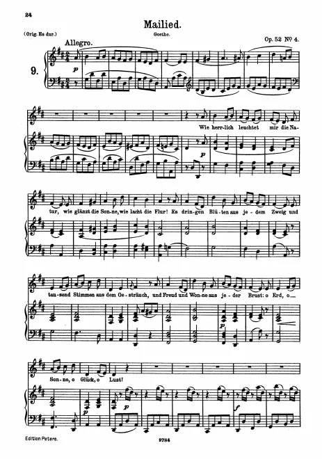Complete Score (medium voice, transposed to )