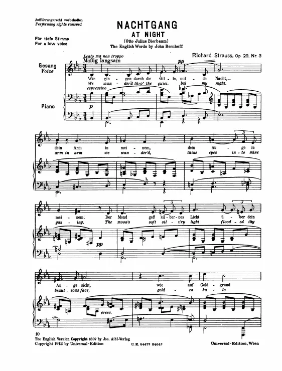 Complete Score (Low Voice, transposed to )