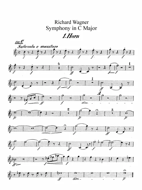 Horn 1, 2, 3, 4 (in C, E, F)