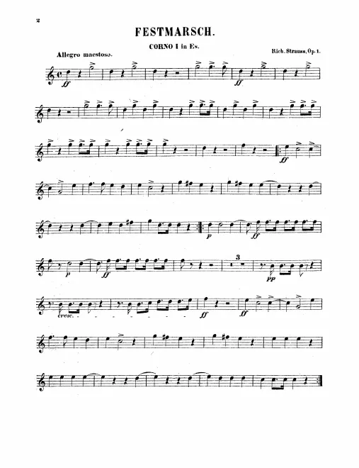 Horn 1, 2 (E), 3, 4 (B alto)