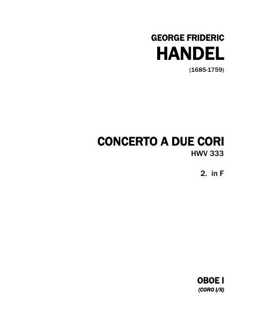 Oboe 1 (ChorI/II), 2 (Chor I/II)