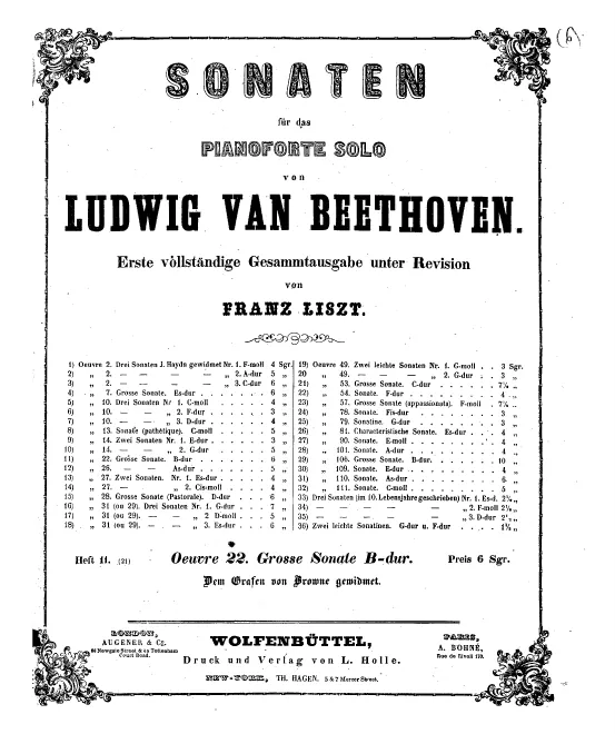 Heft 11. Piano Sonata No.11, Op.22
