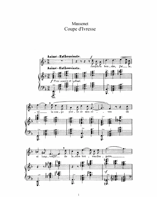 Complete Score (F Major: high voice and piano)