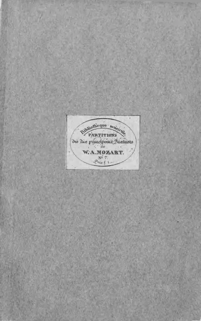 7. Quartet in , K.575