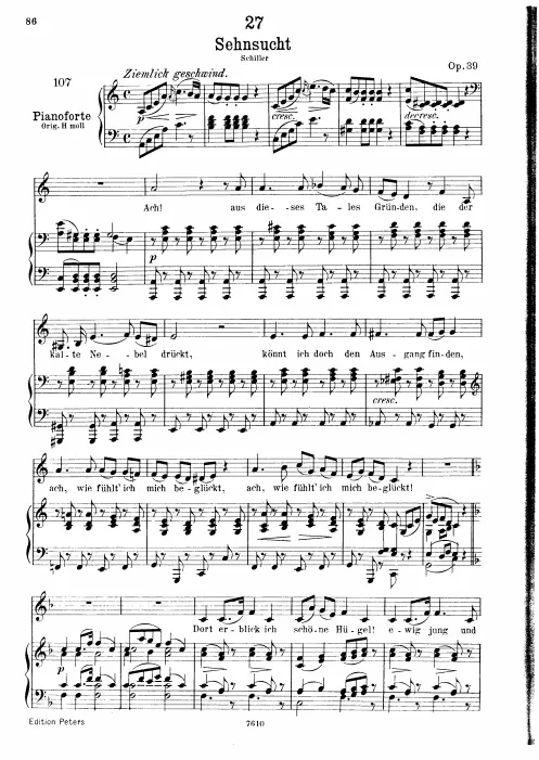 Complete Score (Low voice, transposed to )