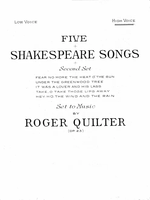 Complete Score (High voice version)
