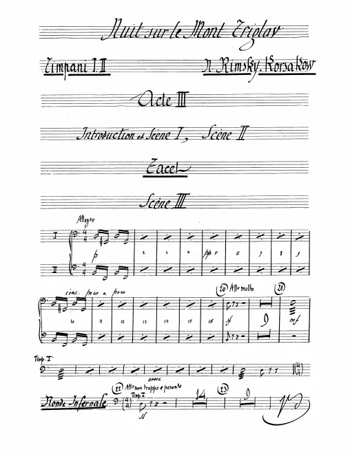 Timpani 1/2, 2/Glockenspiel, 3/Triangle