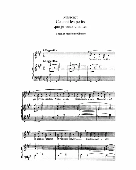 Complete Score (A Major: high voice and piano)