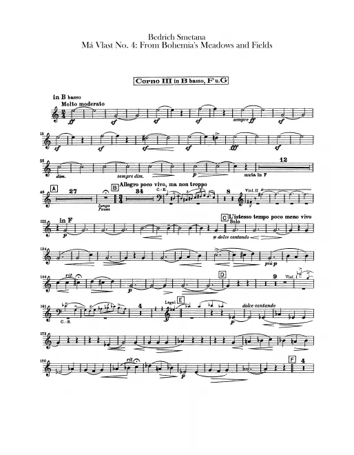Horn 3, 4 (B basso, F, G)