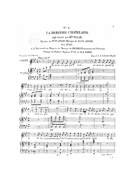 No.2, Air: "Ne m'as-tu pas fait la cour" (Act I, No.2)